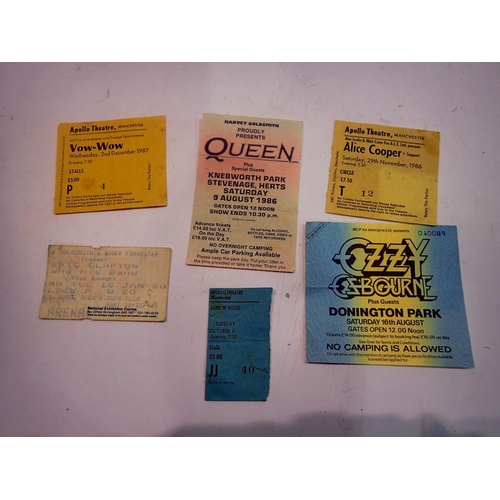 470 - Six concert tickets including Queen 1986 and Alice Cooper 1986. UK P&P Group 1 (£16+VAT for the firs... 