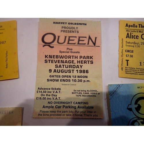 470 - Six concert tickets including Queen 1986 and Alice Cooper 1986. UK P&P Group 1 (£16+VAT for the firs... 