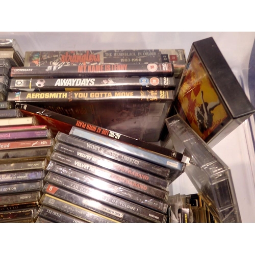 481 - Good selection of heavy rock CD's (100+) with DVD's, Stranglers VHS and three cassettes. UK P&P Grou... 