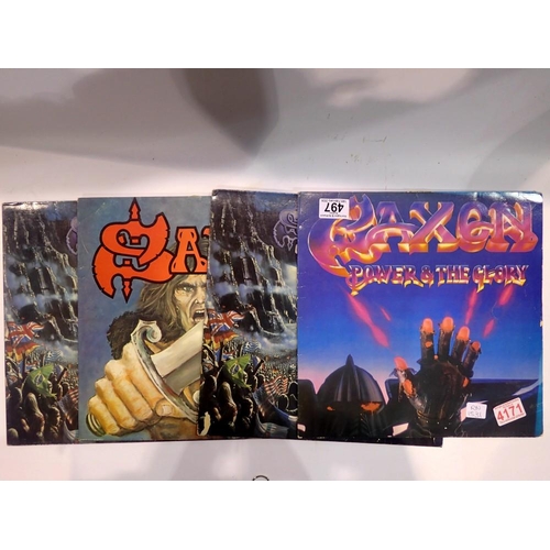 497 - Four Saxon albums including Power & The Glory. UK P&P Group 2 (£20+VAT for the first lot and £4+VAT ... 