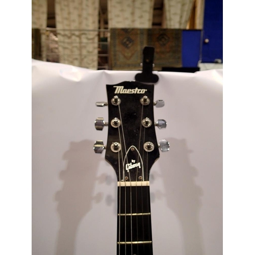 457 - Maestro by Gibson electric guitar, slightly pitted paint to neck joint, scratches to body, chip to l... 