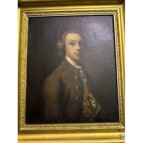 2014 - Attributed to John Astley (1711 - 1784): an oil on canvas, half-length portrait of a young gentleman... 