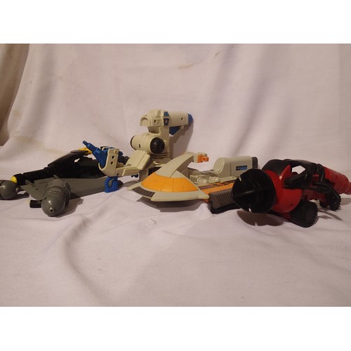 2241 - Thundercats vintage LJN vehicles, nose diver, Thunderclaw, Hovercraft and Skycutter, unchecked for c... 