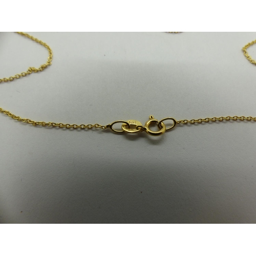 80 - 14ct gold fine link neck chain, L: 40 cm, 0.8g. UK P&P Group 0 (£6+VAT for the first lot and £1+VAT ... 