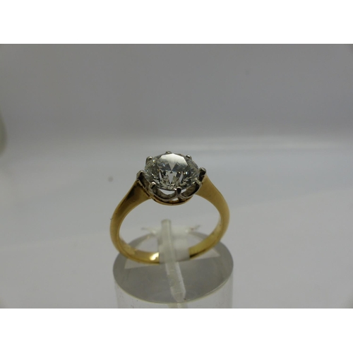 109 - 18ct gold 1.5 cts diamond solitaire ring with lab report from IGI, size K, 3.0g. UK P&P Group 0 (£6+... 