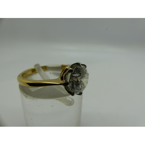 109 - 18ct gold 1.5 cts diamond solitaire ring with lab report from IGI, size K, 3.0g. UK P&P Group 0 (£6+... 