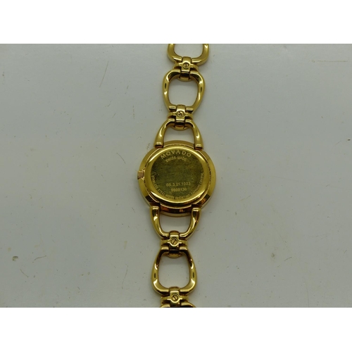 139 - MOVADO: gold plated ladies quartz bracelet watch, model 9698130, requires battery. UK P&P Group 1 (£... 