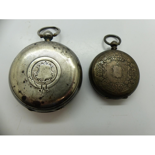 143 - H. Samuel Manchester hallmarked silver pocket watch together with a hallmarked silver ladies fob wat... 