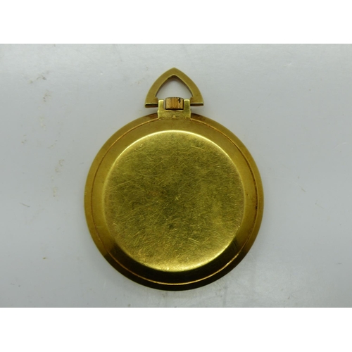 153 - Oriosa gold plated crown wind pocket watch, works for a short time then stops. UK P&P Group 1 (£16+V... 