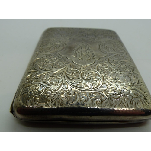 176 - Hallmarked silver card case, 62g. UK P&P Group 1 (£16+VAT for the first lot and £2+VAT for subsequen... 