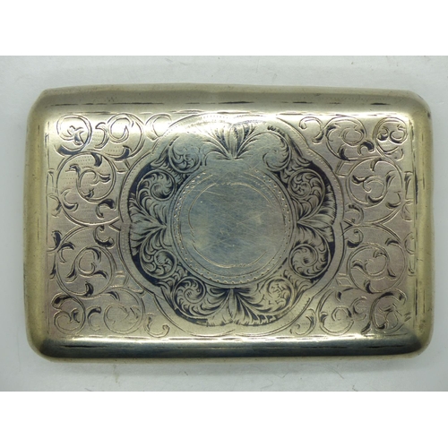 180 - Russian silver table snuff box with Niello architectural decoration, 105 x 70 mm, 137g. UK P&P Group... 