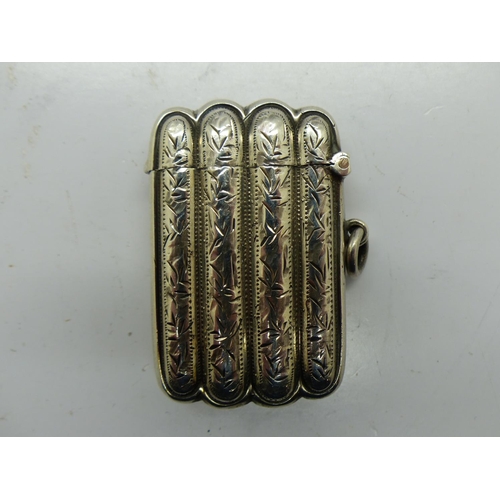 214 - Hallmarked silver shaped vesta case, Birmingham assay, 20g. UK P&P Group 1 (£16+VAT for the first lo... 