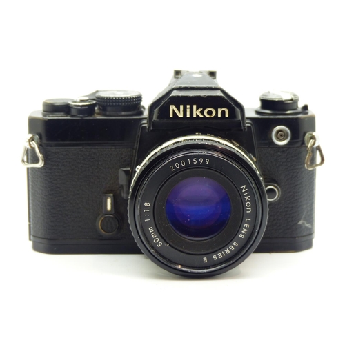 499 - Nikon FM camera and jomm lens. UK P&P Group 2 (£20+VAT for the first lot and £4+VAT for subsequent l... 