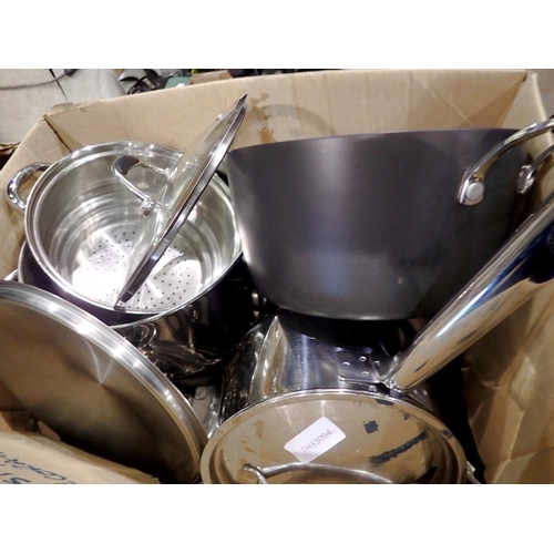 1923 - Mixed metal ware pots, pans etc. Not available for in-house P&P