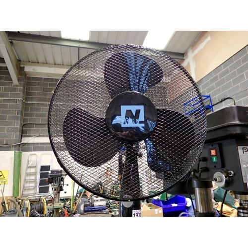 1930 - Large black floor standing fan, H: 116 cm. All electrical items in this lot have been PAT tested for... 