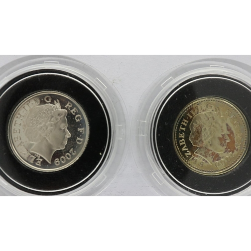 2241A - 2000 and 2009 Silver Proof 5 Pence coins. UK P&P Group 0 (£6+VAT for the first lot and £1+VAT for su... 