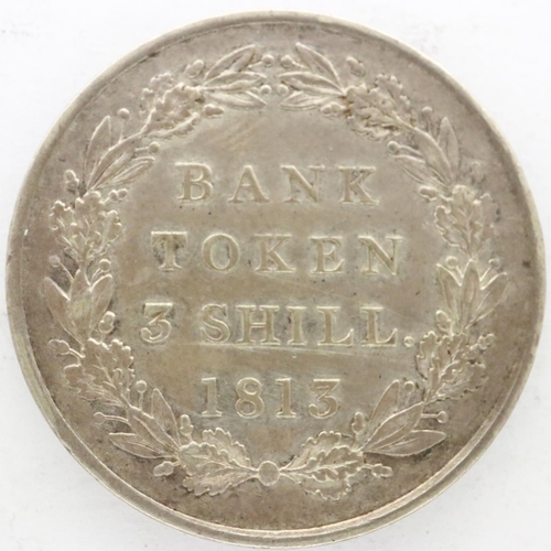 2085A - 1812 silver three shilling Bank Token of George III, high grade. P&P Group 0 (£5+VAT for the first l... 