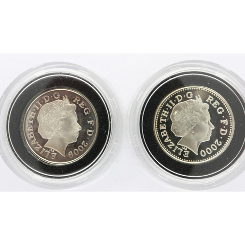 2241B - 2000 and 2009 Silver Proof 10 Pence coins. UK P&P Group 0 (£6+VAT for the first lot and £1+VAT for s... 