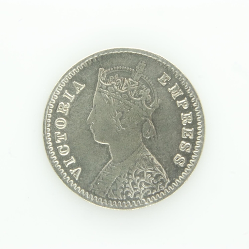 2028 - 1893 - Silver 2 Annas of Queen Victoria - colonial India - nEF. UK P&P Group 0 (£6+VAT for the first... 