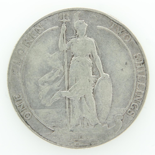 2055 - 1908 silver florin of Edward VII. UK P&P Group 0 (£6+VAT for the first lot and £1+VAT for subsequent... 