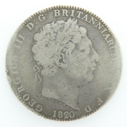 2068 - 1820 silver crown of George III - F grade. UK P&P Group 0 (£6+VAT for the first lot and £1+VAT for s... 