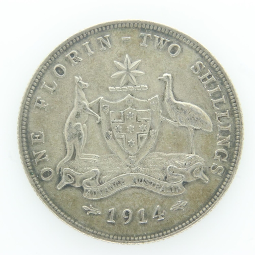 2073 - 1914 Australian silver florin of George V. UK P&P Group 0 (£6+VAT for the first lot and £1+VAT for s... 