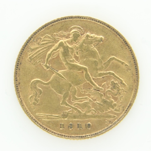 2074 - 1910 gold half sovereign of George V. UK P&P Group 0 (£6+VAT for the first lot and £1+VAT for subseq... 