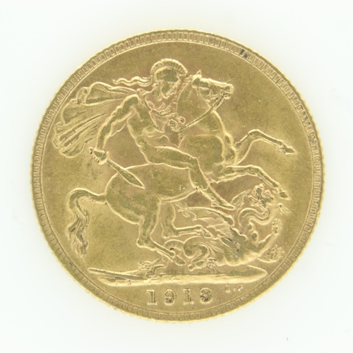 2093 - 1913 gold full sovereign of George V. UK P&P Group 0 (£6+VAT for the first lot and £1+VAT for subseq... 