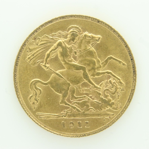 2097 - 1911 gold half sovereign of George V. UK P&P Group 0 (£6+VAT for the first lot and £1+VAT for subseq... 