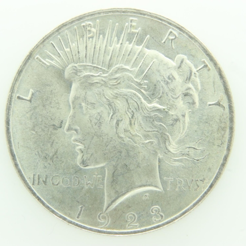 2108 - 1923 American silver peace dollar, nUNC. UK P&P Group 0 (£6+VAT for the first lot and £1+VAT for sub... 