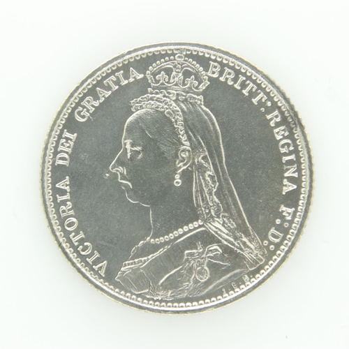 2111 - 1887 silver sixpence of Queen Victoria - EF with scratches. UK P&P Group 0 (£6+VAT for the first lot... 