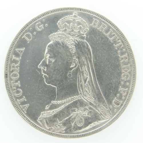 2114 - 1889 silver crown, VF grade. UK P&P Group 0 (£6+VAT for the first lot and £1+VAT for subsequent lots... 