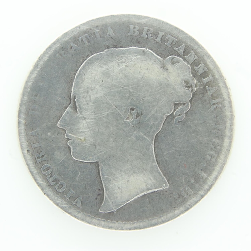 2121 - 1869 - Die 4 - silver shilling of Queen Victoria - Fair grade. UK P&P Group 0 (£6+VAT for the first ... 