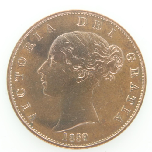 2127 - 1859 copper halfpenny of Queen Victoria - VF grade. UK P&P Group 0 (£6+VAT for the first lot and £1+... 