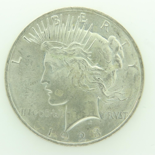 2136 - 1923 American silver peace dollar, nUNC. UK P&P Group 0 (£6+VAT for the first lot and £1+VAT for sub... 