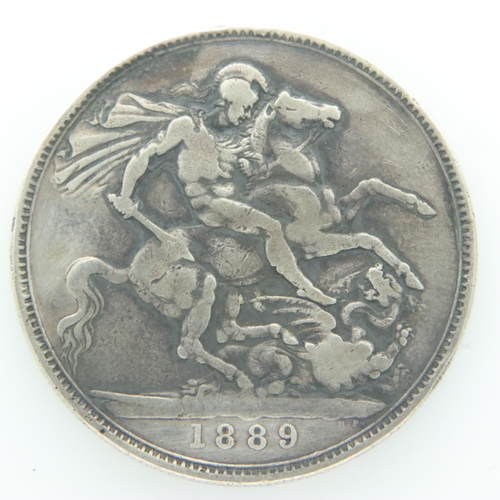 2140 - 1889 silver crown of Queen Victoria - gF grade. UK P&P Group 0 (£6+VAT for the first lot and £1+VAT ... 