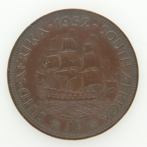 2144 - 1952 Colonial South Africa bronze penny - EF grade. UK P&P Group 0 (£6+VAT for the first lot and £1+... 