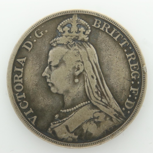 2152 - 1889 silver crown of Queen Victoria. UK P&P Group 0 (£6+VAT for the first lot and £1+VAT for subsequ... 