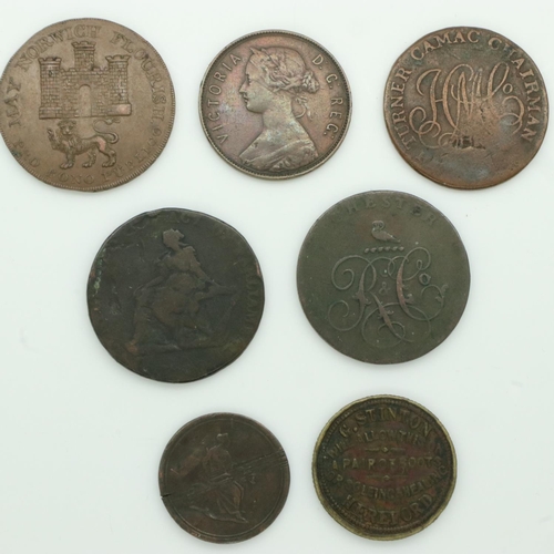 2166 - Early milled workhouse tokens - circulated grades. UK P&P Group 0 (£6+VAT for the first lot and £1+V... 