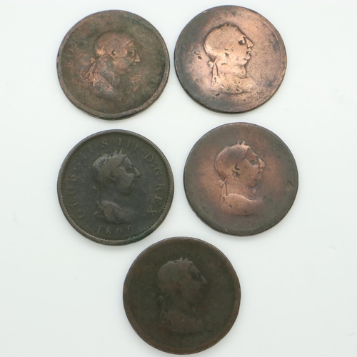 2168 - Circulated early milled pennies of George III. UK P&P Group 0 (£6+VAT for the first lot and £1+VAT f... 