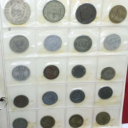 2179 - A collection of UK territories and world coins, including many silver denominations and banknotes. U... 