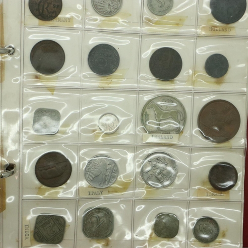 2179 - A collection of UK territories and world coins, including many silver denominations and banknotes. U... 