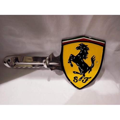 1052 - Cast aluminium Ferrari key hook, W: 30 cm. UK P&P Group 1 (£16+VAT for the first lot and £2+VAT for ... 