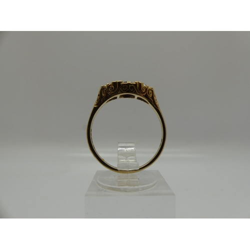 45 - 9ct gold trilogy ring set with cubic zirconia, size Q, 3.0g. UK P&P Group 0 (£6+VAT for the first lo... 