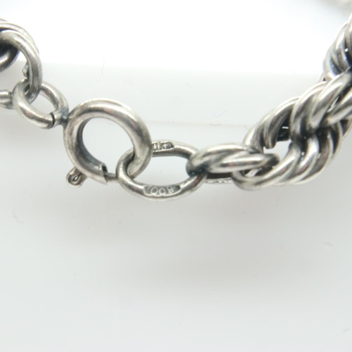 14 - Silver rope neck chain, L: 46 cm. UK P&P Group 1 (£16+VAT for the first lot and £2+VAT for subsequen... 