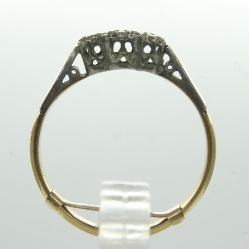 16 - 18ct gold diamond set trilogy ring, size N, 2.2g. UK P&P Group 0 (£6+VAT for the first lot and £1+VA... 