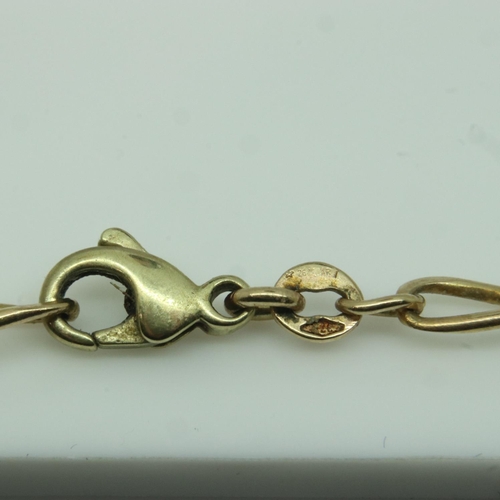 52 - 9ct gold link necklace, L: 45 cm, 10.5g. UK P&P Group 1 (£16+VAT for the first lot and £2+VAT for su... 