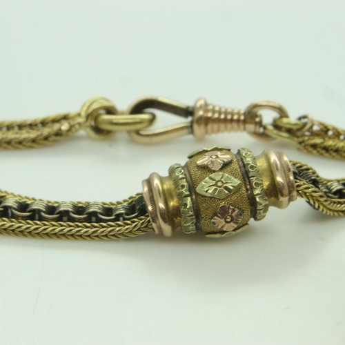 74 - Victorian gold chatelain or bracelet with attached bauble, 18.5g, unmarked. UK P&P Group 1 (£16+VAT ... 