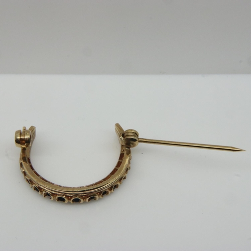 83 - Victorian gold crescent brooch set with sapphires, unmarked, 3.3g. UK P&P Group 1 (£16+VAT for the f... 