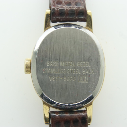 102 - LORUS: 1990 official Disney World Florida ladies wristwatch on a brown leather strap, requires batte... 